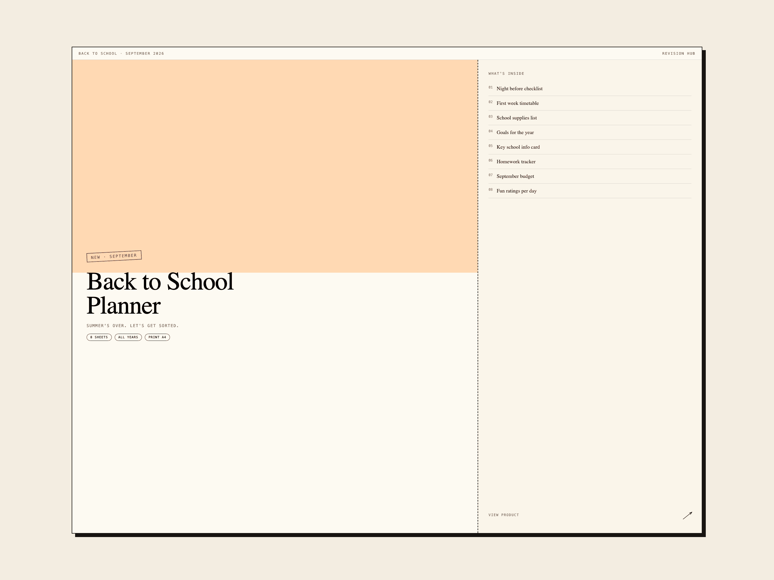 Back to School Planner